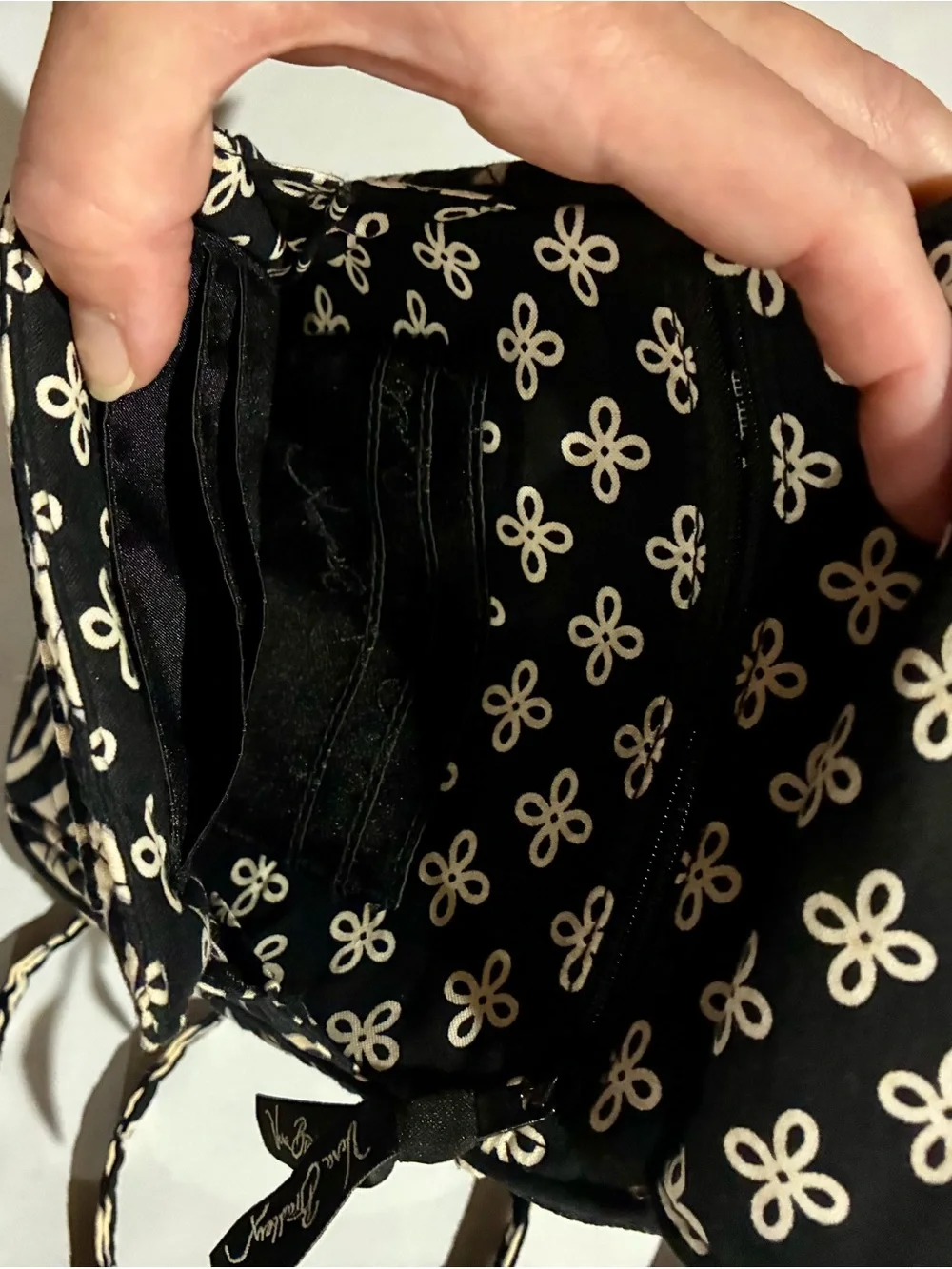 Vera Bradley Black & Cream Geometric Crossbody Bag